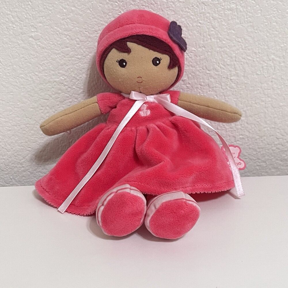 Kaloo Tendresse My First Doll Emma K. Pink Dress Stuffed Baby Plush Lovey Lovie
